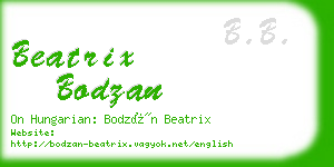 beatrix bodzan business card